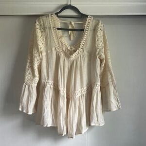 Entro Cream Lace Detail Blouse